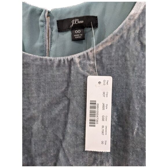 J. CREW Velvet Tank Top in Gentle Sea Women's Size 00 Style J4925 NWT - Picture 9 of 12